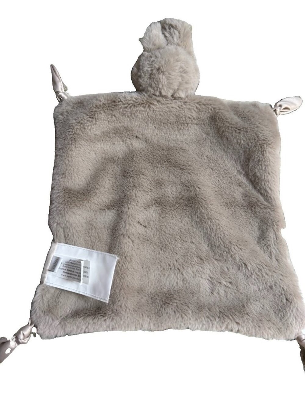 Plush Lovey Pottery Barn Kids Security Blanket Lovey Bunny 11x11 Knots Satin